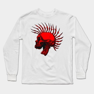 Red Punk Skull Long Sleeve T-Shirt